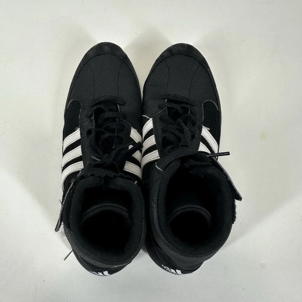 Adidas HVC 2 Wrestling Shoes MMA Boxing Black White Gum‎ AQ3325 Men's Size 10